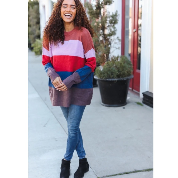 Reborn J Sweaters - 🌟 “The Kimmi" Color Block Sweater